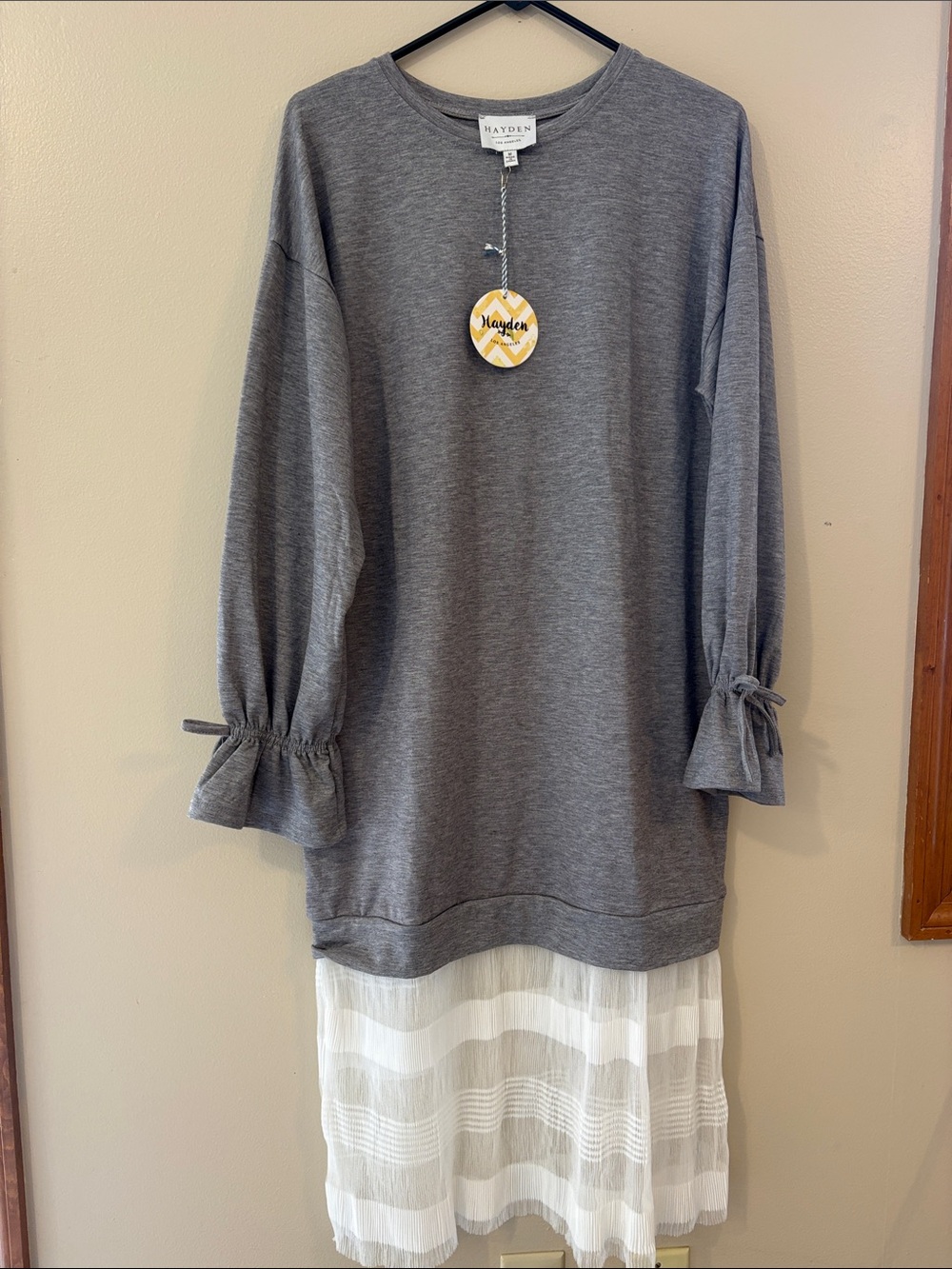 New with tags Hayden Los Angeles mixed-media dress in women’s size Medium.